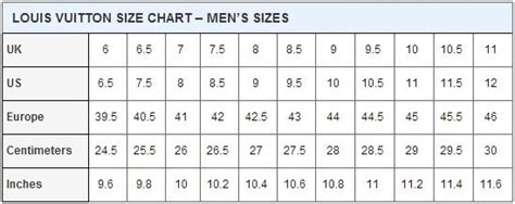 lv shoe|lv shoe size chart.